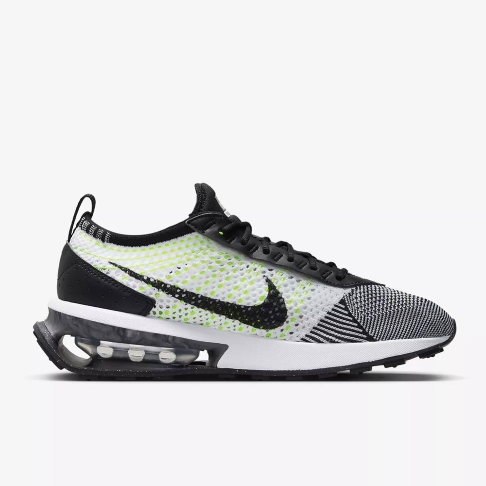 Nike Air Max Flyknit Racer Oreo Black White Volt DM9073-002 Women’s Size 9 - Picture 2 of 3